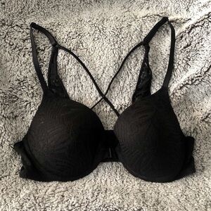 Black Lace Strappy Push-Up Bra